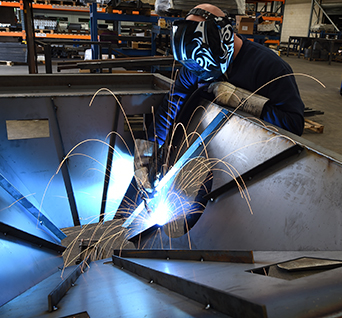 Welder welding large component